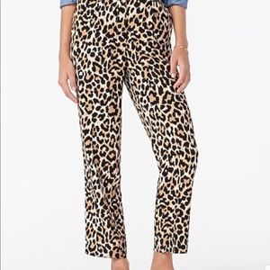 NWT!  J Crew leopard crepe relaxed pants